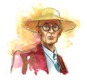 Hermann Hesse (1877-1962), novelista, poeta y ensayista alemán, luego suizo - Ilustración de Alessandro Lonati de Alessandro Lonati