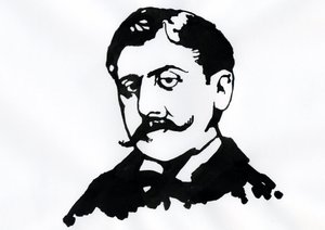 Marcel Proust (tinta sobre papel) de Alessandro Lonati