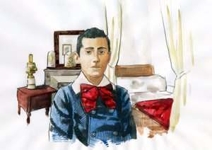 Marcel Proust joven en la habitación de su tía Elisabeth (tinta sobre papel)