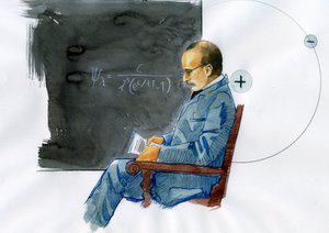 Max Planck, físico alemán (Retrato del físico alemán Max Planck (1868-1947)) de Alessandro Lonati