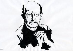 Max Planck, físico alemán (Retrato del físico alemán Max Planck (1868-1947)) de Alessandro Lonati