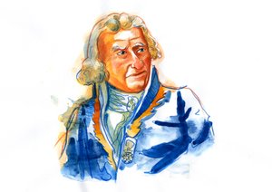 Retrato del barón Antoine Augustin Parmentier (1737-1813), farmacéutico, dietista y agrónomo francés (Antoine-Augustin Parmentier vocal promotor de la patata como alimento para el hombre en Francia y en toda Europa).