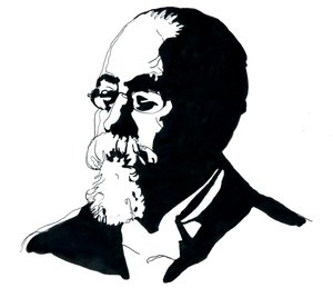 Retrato de Cesare Lombroso (1835-1909) fundador de la Escuela Italiana de Criminología (Retrato de Cesare Lombroso criminólogo y médico italiano, fundador de la Escuela Italiana de Criminología Positivista)