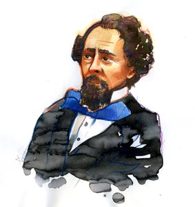Retrato de Charles Dickens (1812-1870) Escritor inglés (Retrato del escritor y crítico social inglés Charles Dickens)