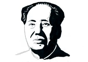 Retrato del revolucionario comunista chino y padre fundador de la República Popular China Mao Zedong de Alessandro Lonati