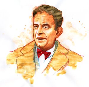 Retrato del psiquiatra y psicoanalista francés Jacques Lacan (1901-1981) (Retrato del psiquiatra y psicoanalista francés Jacques Lacan) de Alessandro Lonati