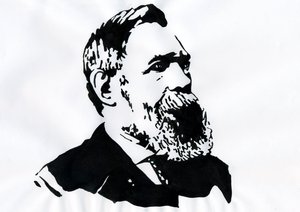 Retrato de Friedrich Engels (1820-1895), teórico socialista y político alemán (Friedrich Engels, filósofo, científico social y periodista alemán) de Alessandro Lonati