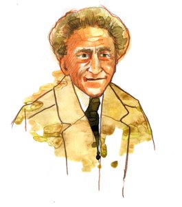Portrait of Jean Cocteau (1889-1963) poet et et realisateur francais (Retrato de Jean Cocteau Escritor, diseñador, dramaturgo, artista y cineasta francés) de Alessandro Lonati