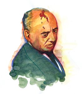 Retrato de Mijaíl Gorbachov (Gorbachov o Gorbachov) (nacido en 1931) Político ruso de Alessandro Lonati