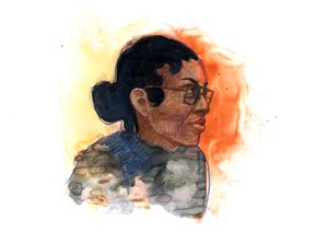 Retrato de Rosa Parks (1913-2005) figura emblemática de la lucha contra la segregación racial en Estados Unidos (activista afroamericana de los derechos civiles Rosa Parks) de Alessandro Lonati