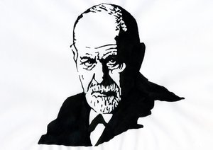 Retrato de Sigmund Freud (1856-1939), psiquiatra austriaco (Retrato de Sigmund Freud neurólogo austriaco y padre del psicoanálisis) - Ilustración de Alessandro Lonati