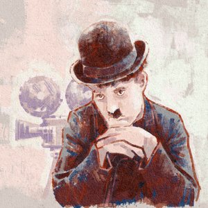Retrato del actor y director Charlie Chaplin (ilustración) de Alessandro Lonati