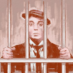 Retrato del director y actor Buster Keaton (ilustración) de Alessandro Lonati