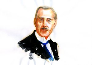Retrato del físico francés Maurice de Broglie (1875-1960) (físico francés Maurice de Broglie) de Alessandro Lonati