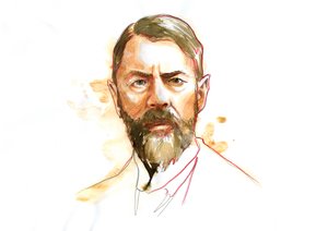 Retrato del sociólogo alemán Max Weber (1864 - 1920) (Max Weber Sociólogo, filósofo, jurista y economista político alemán) de Alessandro Lonati
