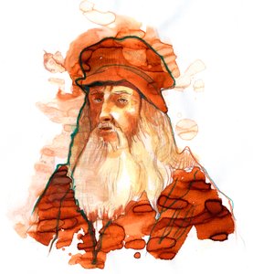 Retrato del artista y científico italiano Leonardo da Vinci (1452-1519) (Retrato del polímata italiano Leonardo da Vinci)