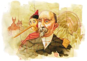 Retrato del escritor italiano Carlo Collodi (1826-1890) autor del personaje de Pinocho (Retrato del escritor italiano Carlo Collodi)