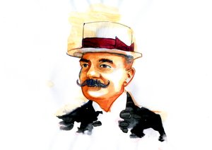 Retrato del escritor italiano Emilio Salgari (1863-1911) (Retrato del escritor italiano Emilio Salgari)
