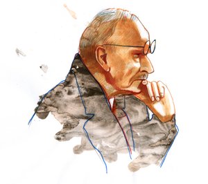Retrato del médico psiquiatra suizo Carl Gustav Jung (1875-1961) (Retrato de Carl Jung Psiquiatra y psicoterapeuta suizo fundador de la psicología analítica) de Alessandro Lonati