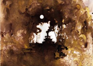 Ilustración de barco del nuevo "En el corazón de las tinieblas" de Joseph Conrad. 2012 de Alessandro Lonati