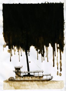 Ilustración a vapor del nuevo "En el corazón de las tinieblas" de Joseph Conrad. 2012