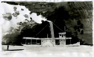Ilustración a vapor del nuevo "En el corazón de las tinieblas" de Joseph Conrad. 2012 de Alessandro Lonati