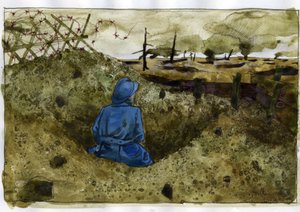 Primera Guerra Mundial: un hombre peludo en la trinchera de Alessandro Lonati