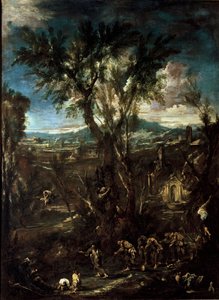 Paisaje Fantástico con Monjes de Alessandro Magnasco