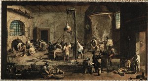 Escena en el juzgado ... (óleo sobre lienzo) de Alessandro Magnasco