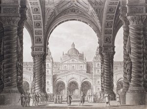 Diseño de escenario para la ópera seria I due Valdomiri de Peter Winter. Teatro alla Scala