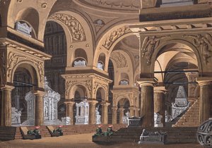 Diseño de escenario para la ópera Castore e Polluce de Francesco Bianchi de Alessandro Sanquirico