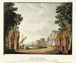 Vista del campamento romano Escenografía para el ballet “Ottaviano in Egitto” del coreógrafo italiano Giovanni Galzerani (1828) de Alessandro Sanquirico