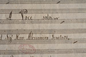 Partitura manuscrita de XXV Cantatas para voz sola de Alessandro Scarlatti (1660-1725)