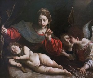 Virgen con el Niño y ángeles