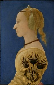 Retrato de una dama vestida de amarillo, c.1465 (panel) de Alessio Baldovinetti