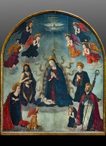 Virgen con el Niño y los Santos (óleo sobre tabla) de Alessio & Scheggini Michele da Larciano (known as Graffione) (1470 85) Baldovinetti