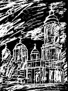 Iglesia bajo las nubes