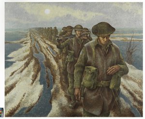Infantería cerca de Nimega, c.1940 (óleo sobre lienzo)