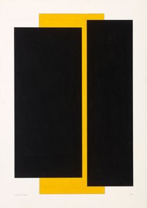 Negro sobre amarillo, 2022 (esmalte sobre cartulina)