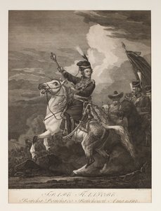 Retrato del Conde Platov (1751-1818) a Caballo (grabado) de after Alexander Orlowski
