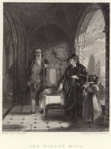 La ofrenda de la viuda (grabado) de Alexander (after) Chisholm