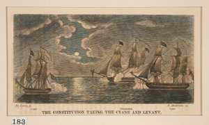 La Constitución Tomando el Cyane y Lavant, uno en una serie de ocho de Alexander Anderson