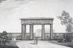 La Puerta A-mis-Queridos-Camaradas-en-Armas en el Parque de Catalina en Tsarskoye Selo, 1822 de Alexander Andreyevich Thon