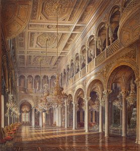Interiores del Pequeño Hermitage, El Salón del Pabellón, mediados del siglo XIX de Alexander Chrisophorovich Kolb