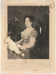 La mujer con el abanico, después de Goya (verso) de Alexander Claude Louis Lavalley