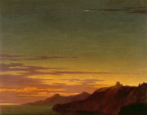 Cierre del día: Atardecer en la costa, c.1768-75