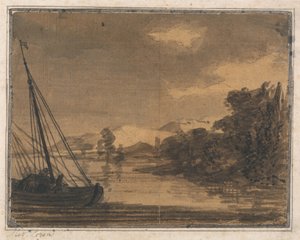 Río y Barco de Alexander Cozens