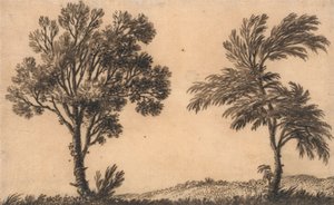 Estudio de dos sauces de Alexander Cozens