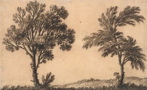 Estudio de Dos Sauces de Alexander Cozens