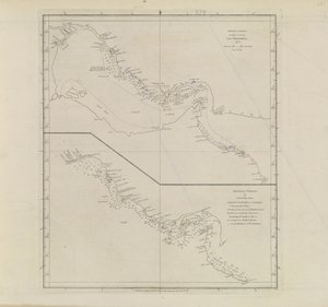 Plans of Ports, Dalrymple, Alexander publicado en 1791 ID Número 41167-2001 Una carta plana de parte del Golfo de Persia, parcialmente corregida por el Teniente Edward Harvey 1778 de Alexander Dalrymple